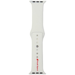 Strap Audi Sport Red Logo Silicone Watch Strap for Apple Watch 40/41/42mm white
