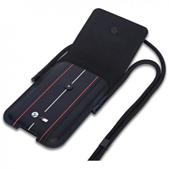 BMW Phone Pouch Red Stripes Black