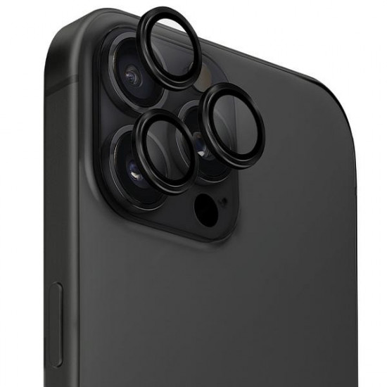 UNIQ Optix Aluminum Camera LensProtector iPhone 16 Pro 6.3" / 16 Pro Max 6.9" midnight black glass