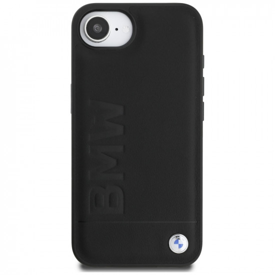 Case BMW Leather Hot Stamp for iPhone 16e black Case BMW Leather Hot Stamp for iPhone 16e black