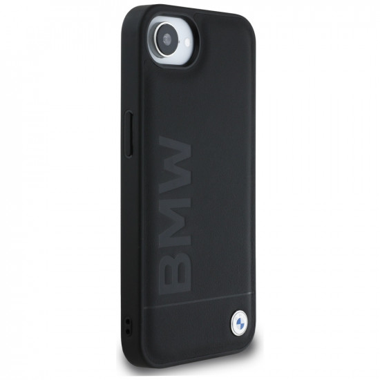 Case BMW Leather Hot Stamp for iPhone 16e black Case BMW Leather Hot Stamp for iPhone 16e black