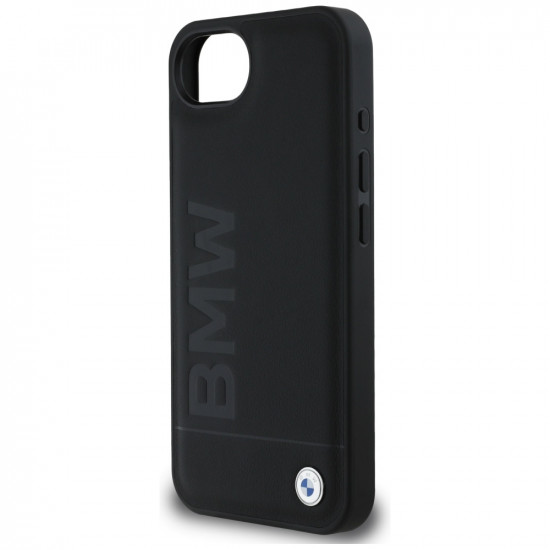 Case BMW Leather Hot Stamp for iPhone 16e black Case BMW Leather Hot Stamp for iPhone 16e black