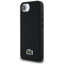 Case Lacoste Iconic Petit Pique Woven Logo MagSafe for iPhone 16e black