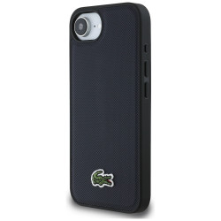 Case Lacoste Iconic Petit Pique Woven Logo MagSafe for iPhone 16e navy blue