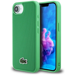 Case Lacoste Iconic Petit Pique Woven Logo MagSafe for iPhone 16e green