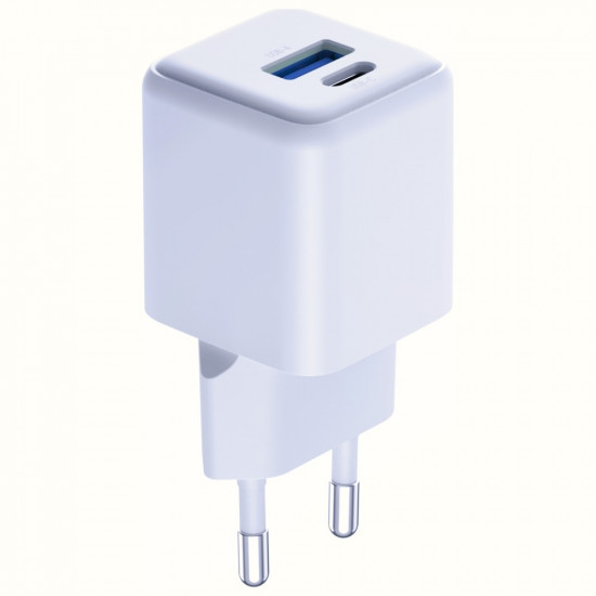 3MK Hyper GaN Charger 20W 1xUSB-A 1XUSB-C PD QC4+ white 3MK Hyper GaN Charger 20W 1xUSB-A 1XUSB-C PD QC4+ white