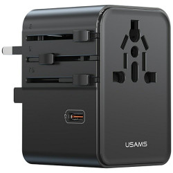Travel Charger Adapter USAMS CC310 3xUSB-C 70W 4in1 US/AU/EU/UK black