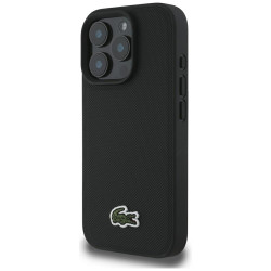 Set 2in1 Lacoste Case + Cable USB-C Iconic Petit Pique Woven MagSafe for iPhone 16 Pro black