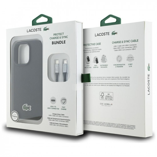 Set 2in1 Lacoste Case + Cable USB-C Iconic Petit Pique Woven MagSafe for iPhone 16 Pro Max black Set 2in1 Lacoste Case + Cable USB-C Iconic Petit Pique Woven MagSafe for iPhone 16 Pro Max black