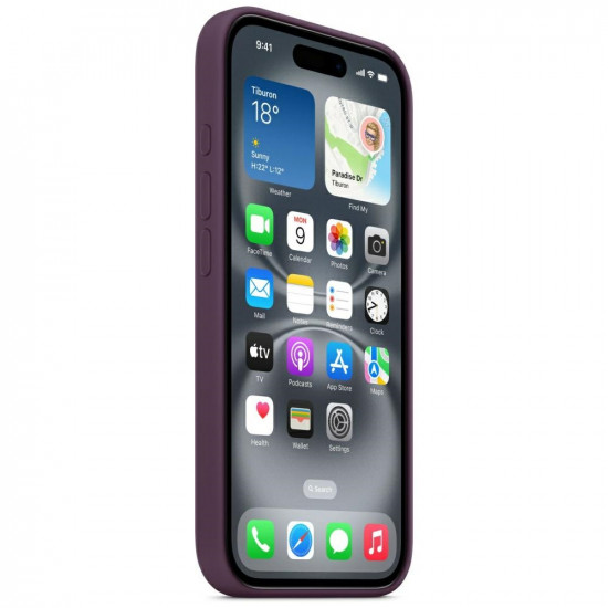Apple MYY43ZM/A iPhone 16 6.1" MagSafe Plum Silicone Case Apple MYY43ZM/A iPhone 16 6.1" MagSafe Plum Silicone Case