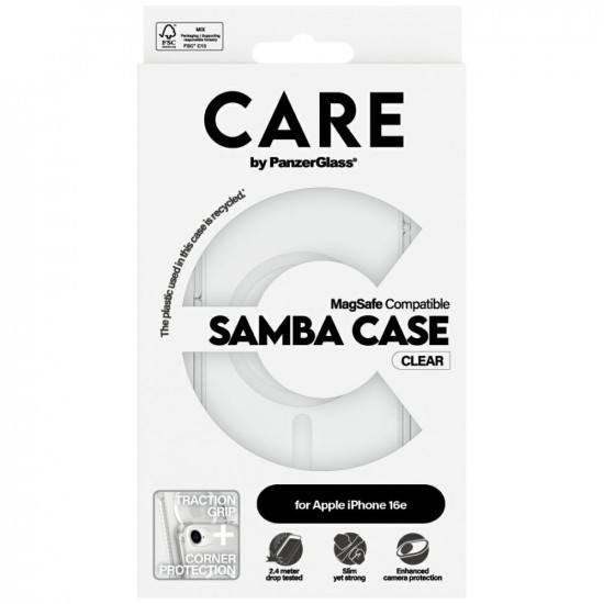 CARE by PanzerGlass Fashion MagSafe Case for iPhone 16e Clear CARE by PanzerGlass Fashion MagSafe Case for iPhone 16e Clear