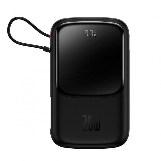 Baseus Qpow power bank 10000mAh built-in Lightning 20W Quick Charge cable SCP AFC FCP black (PPQD020001)
