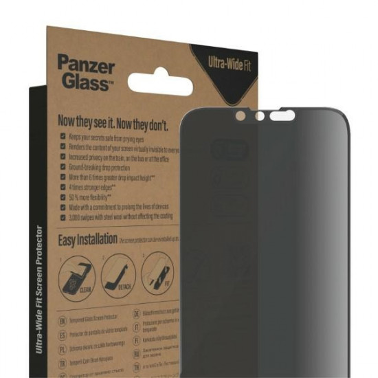 PanzerGlass Ultra-Wide Fit iPhone 14 / 13 Pro / 13 6.1" Privacy Screen Protection Antibacterial P2771 PanzerGlass Ultra-Wide Fit iPhone 14 / 13 Pro / 13 6.1" Privacy Screen Protection Antibacterial P2771