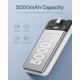 Baseus powerbank 5000mAh 20W with inductive charging + USB-C cable (20V/3A) white Baseus powerbank 5000mAh 20W with inductive charging + USB-C cable (20V/3A) white