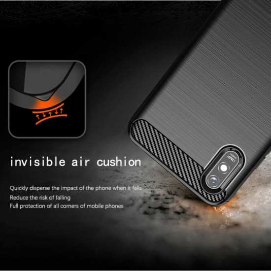 Techsuit Carbon Silicone Xiaomi Redmi 9A / Redmi 9AT Black Techsuit Carbon Silicone Xiaomi Redmi 9A / Redmi 9AT Black