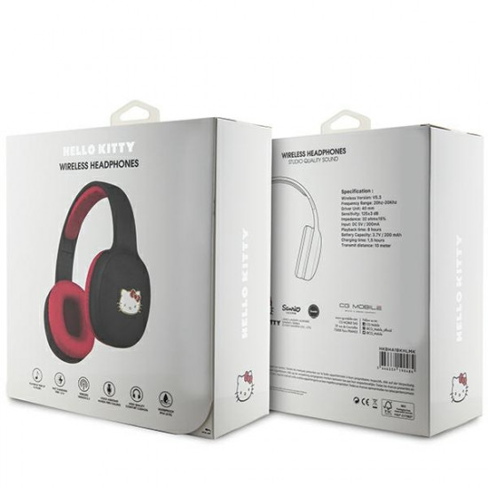 Hello Kitty Bluetooth on-ear headphones HKBHA1BKHLMK black Metal Logo