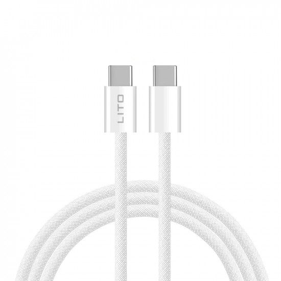Lito Data Cable Type C to Type C Fast Charging PD60W, 1m White