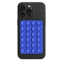 Techsuit Phone Holder (SD PAD) Suction Pad for Selfies, Silicone, Adhesive Mount, Rectangular Shape Dark Blue