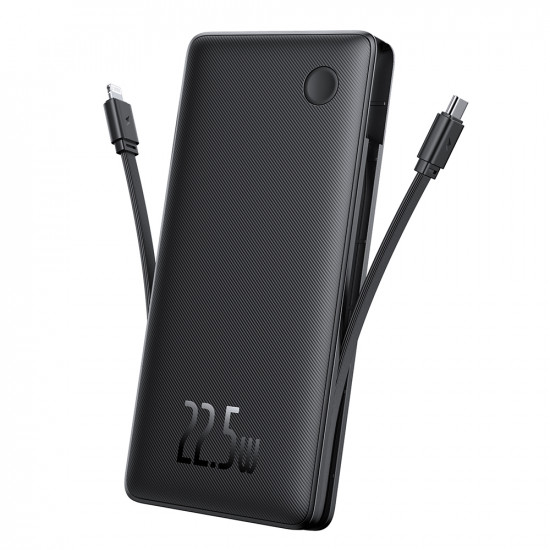 Baseus Power Bank Airpow Air Lite (P10067501123 00) USB, Type C, Dual Cable USB C, Lightning, 22.5W, 10000mAh Black Baseus Power Bank Airpow Air Lite (P10067501123 00) USB, Type C, Dual Cable USB C, Lightning, 22.5W, 10000mAh Black