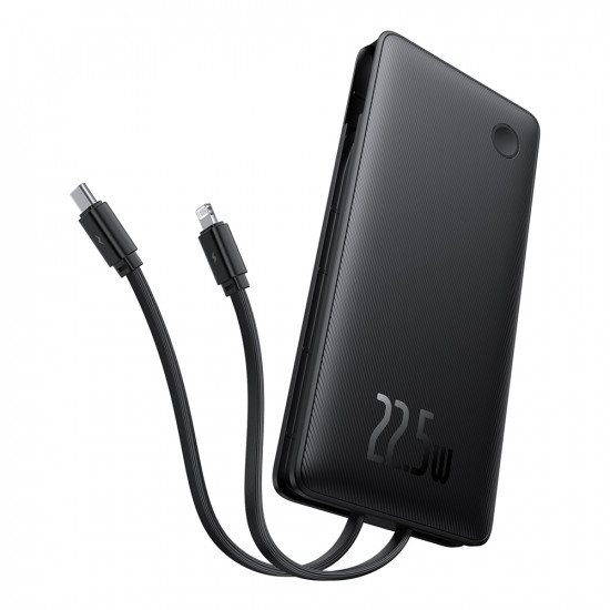 Baseus Power Bank Airpow Air Lite (P10067501123 00) USB, Type C, Dual Cable USB C, Lightning, 22.5W, 10000mAh Black Baseus Power Bank Airpow Air Lite (P10067501123 00) USB, Type C, Dual Cable USB C, Lightning, 22.5W, 10000mAh Black