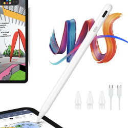ESR Stylus Pen (6C00107) for iPad, Magnetic Attachment, Bluetooth, Type C, Palm Rejection, Tilt Sensitivity White