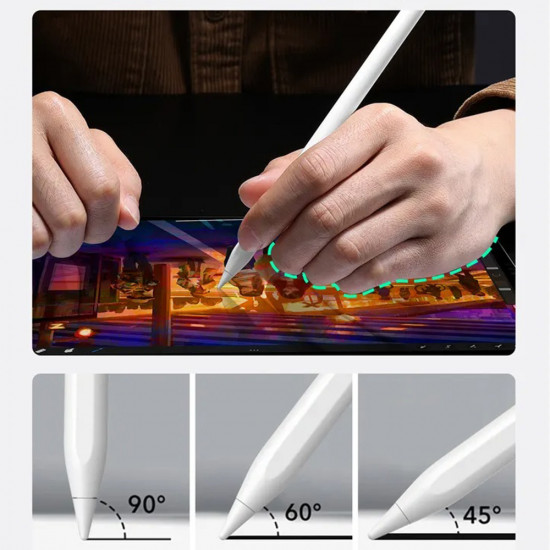 ESR Stylus Pen (6C00107) for iPad, Magnetic Attachment, Bluetooth, Type C, Palm Rejection, Tilt Sensitivity White ESR Stylus Pen (6C00107) for iPad, Magnetic Attachment, Bluetooth, Type C, Palm Rejection, Tilt Sensitivity White