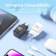 Vention Wall Charger (TZ FEPB0 EU 02) USB C, EU Plug, 20W, GaN, Smart Charging, with Cable USB C to Lightning, 1m Black