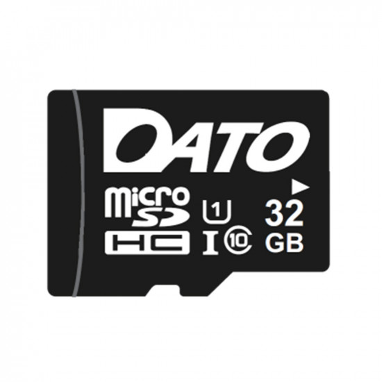 Dato Memory Card Pro (DTTF032GUIC10) Micro SDHC, 32GB, Class 10, Read up to 60MB/s, Write up to 10MB/s Black Dato Memory Card Pro (DTTF032GUIC10) Micro SDHC, 32GB, Class 10, Read up to 60MB/s, Write up to 10MB/s Black