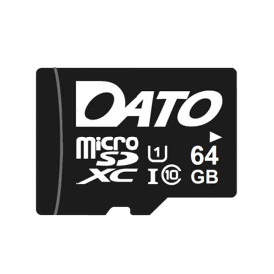 Dato Memory Card Pro (DTTF064GUIC10) Micro SDXC, 64GB, Class 10, Read up to 80MB/s, Write up to 10MB/s Black Dato Memory Card Pro (DTTF064GUIC10) Micro SDXC, 64GB, Class 10, Read up to 80MB/s, Write up to 10MB/s Black