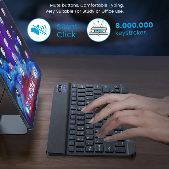 Techsuit  Wireless Keyboard (WK1)  for Android, Windows, iOS, Bluetooth, 3 Brightness Levels, 7 colors, Type C  Black