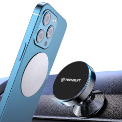 Techsuit  Car Holder TinyGrip (S10)  Universal Magnetic Mobile Mount, with Metal Plate, Strong Magnet  Black Techsuit  Car Holder TinyGrip (S10)  Universal Magnetic Mobile Mount, with Metal Plate, Strong Magnet  Black