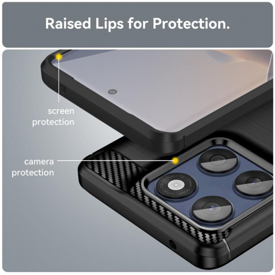 Techsuit Carbon Silicone Motorola Edge 60 / Edge 60 Fusion Black Techsuit Carbon Silicone Motorola Edge 60 / Edge 60 Fusion Black
