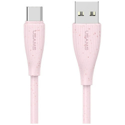 Cable USAMS Green Series SJ714 18W 3A USB-A to USB-C 1m pink Cable USAMS Green Series SJ714 18W 3A USB-A to USB-C 1m pink