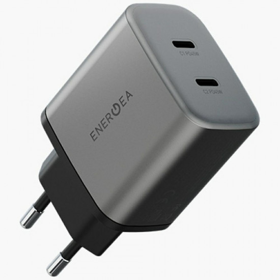 Wall Charger Energea Ampcharge GaN45 2xUSB-C PD/PPS/QC3.0 45W gray