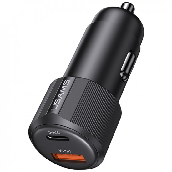 Car Charger USAMS YT Series CC283 60W 1xUSB-A 1xUSB-C black