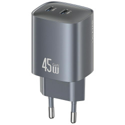 Wall charger USAMS CC305 T66 45W GaN 2xUSB-C tarnish