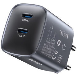 Wall charger USAMS CC305 T66 45W GaN 2xUSB-C tarnish Wall charger USAMS CC305 T66 45W GaN 2xUSB-C tarnish