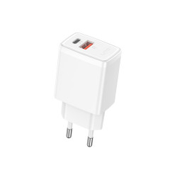 Lito  Wall Charger (LC09)  Type C, USB, PD20W, PC Fireproof, EU Plug  White