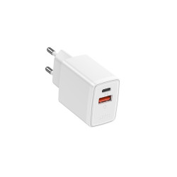 Lito  Wall Charger (LC09)  Type C, USB, PD20W, PC Fireproof, EU Plug  White