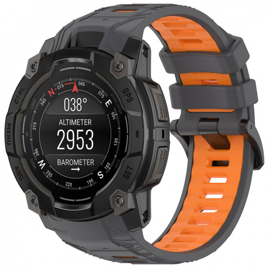 Techsuit  Watchband 22mm (W077)  Garmin Instinct 3 50mm/Instinct 3 50mm Solar  Gray/Orange