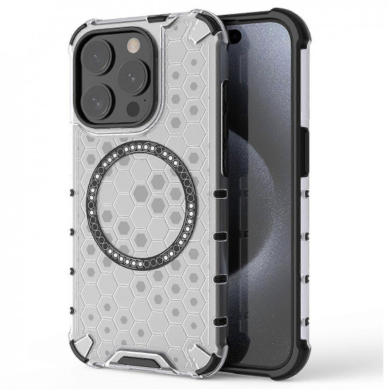 Techsuit  HoneyComb Shield MagSafe  iPhone 15 Pro Max  White
