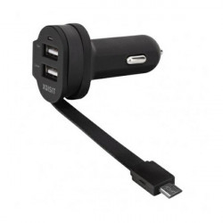 Xqisit car charger 6A Dual USB+microUSB car charger black/black 20425