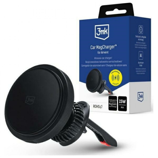 3MK Car MagCharger 15W inductive charging holder for air vent black