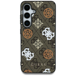 Guess Case 4G Printed Colored Peony Pattern MagSafe for Samsung Galaxy S25 Ultra brown