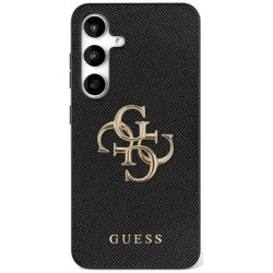 Guess Case Grained Big 4G Logo Small Classic Logo for Samsung Galaxy S25 Ultra black