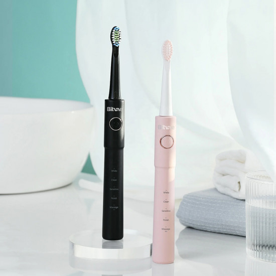 Bitvae Electric Toothbrush (E11) Ultrasonic, 8 Heads, Travel Case, White/Clean/Sensitive/Polish/Massage Modes Black Bitvae Electric Toothbrush (E11) Ultrasonic, 8 Heads, Travel Case, White/Clean/Sensitive/Polish/Massage Modes Black