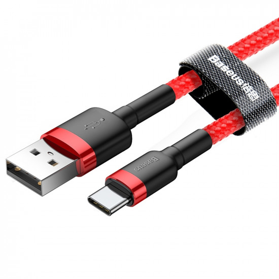 Baseus Cafule Cable Durable Nylon Braided Wire USB / USB-C QC3.0 3A 0,5M red (CATKLF-A09)