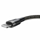 Baseus Cafule Cable Durable Nylon Braided Wire USB / Lightning QC3.0 2A 3M black-gray (CALKLF-RG1) Baseus Cafule Cable Durable Nylon Braided Wire USB / Lightning QC3.0 2A 3M black-gray (CALKLF-RG1)