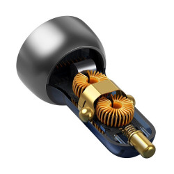 Baseus car charger USB / USB Type C 65 W 5 A SCP Quick Charge 4.0+ Power Delivery 3.0 LCD display + USB Typ C - USB Typ C cable transparent (CCKX-C0A) Baseus car charger USB / USB Type C 65 W 5 A SCP Quick Charge 4.0+ Power Delivery 3.0 LCD display + USB Typ C - USB Typ C cable transparent (CCKX-C0A)