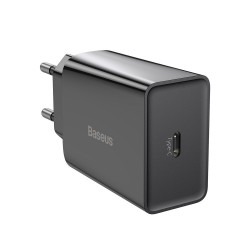 Baseus Speed Mini fast wall charger EU USB Type C 20W 3A Power Delivery Quick Charge black (CCFS-SN01)